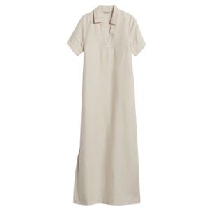 Banana Republic Cream Polo Short-Sleeve Maxi Dress